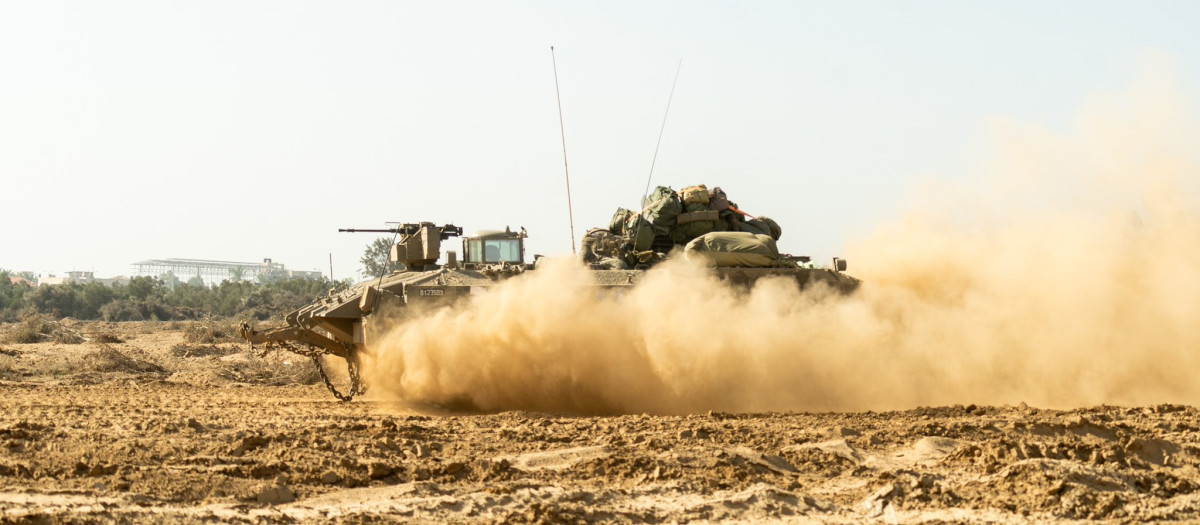 Carro de combate israelí en Gaza