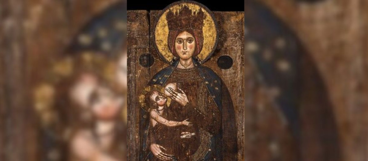 Icono del siglo XII de la Madonna Lactans