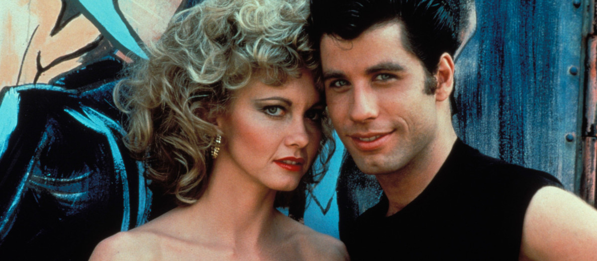 Los actores Olivia Newton John y John Travolta en la película Grease