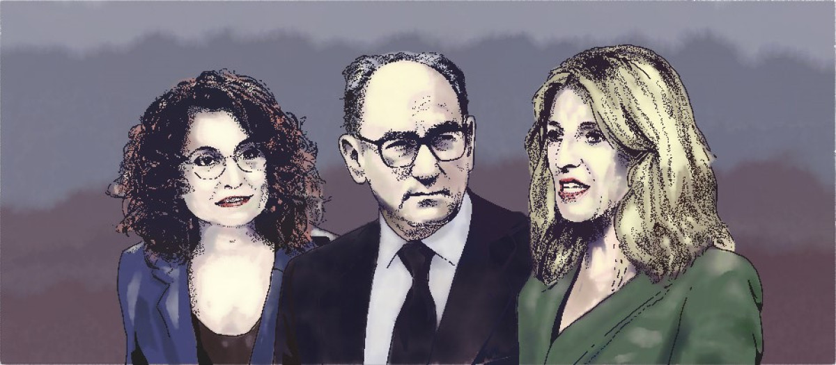 María Jesús Montero, Ignacio Sánchez Galán y Yolanda Díaz