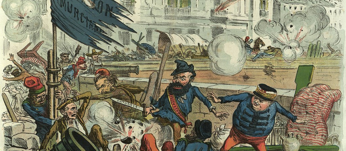 El bombardeo de Cartagena en una caricatura de La Madeja Política del 13 de diciembre de 1873