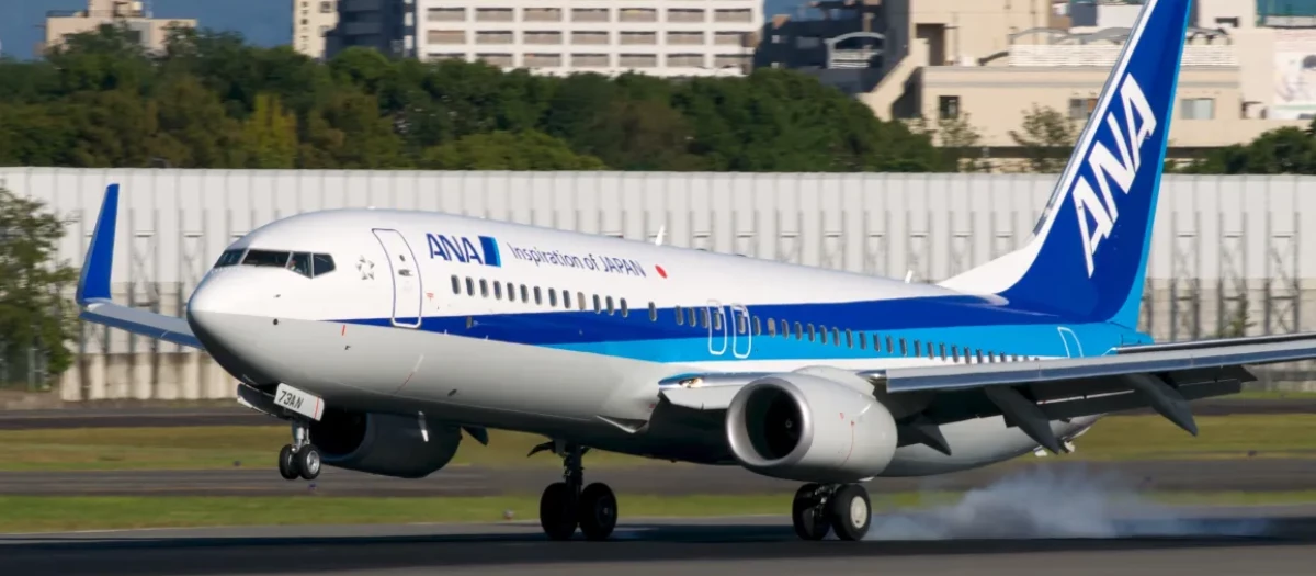 Un Boing 737-800 de la aerolínea japonesa ANA