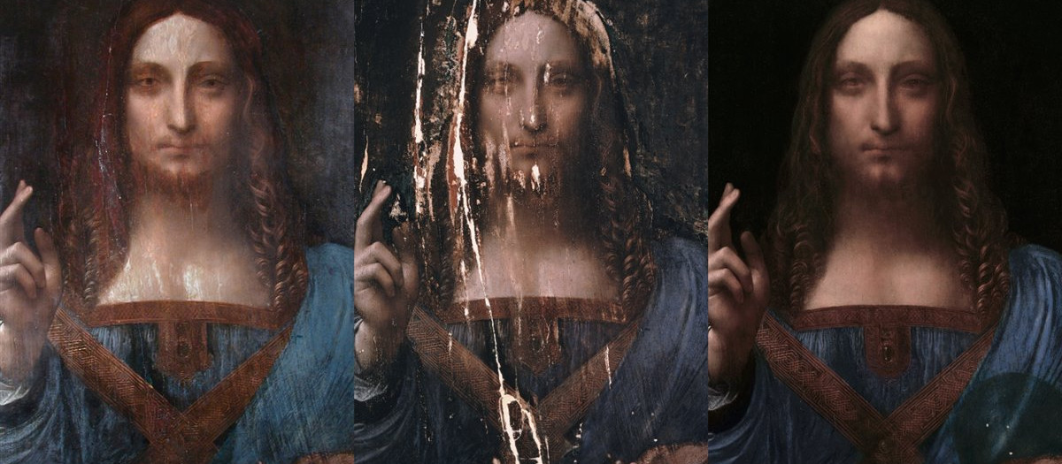 Proceso de restauración del cuadro Salvator Mundi de Leonardo Da Vinci