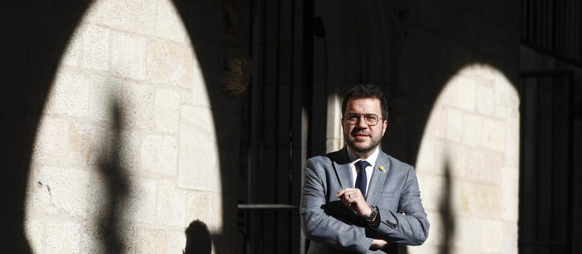 El presidente catalán, Pere Aragonès, durante una entrevista con Efe