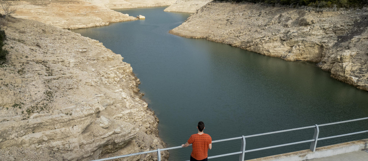 Imagen captada con un dron del embalse de Ulldecona, en Castellón