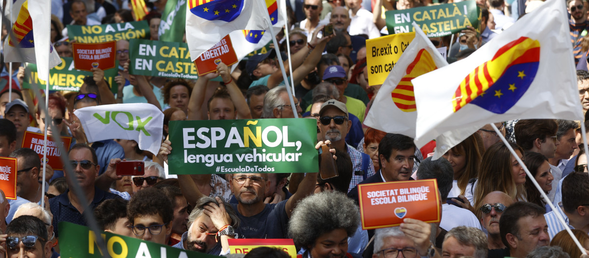 Manifestación en favor del uso del castellano en Cataluña