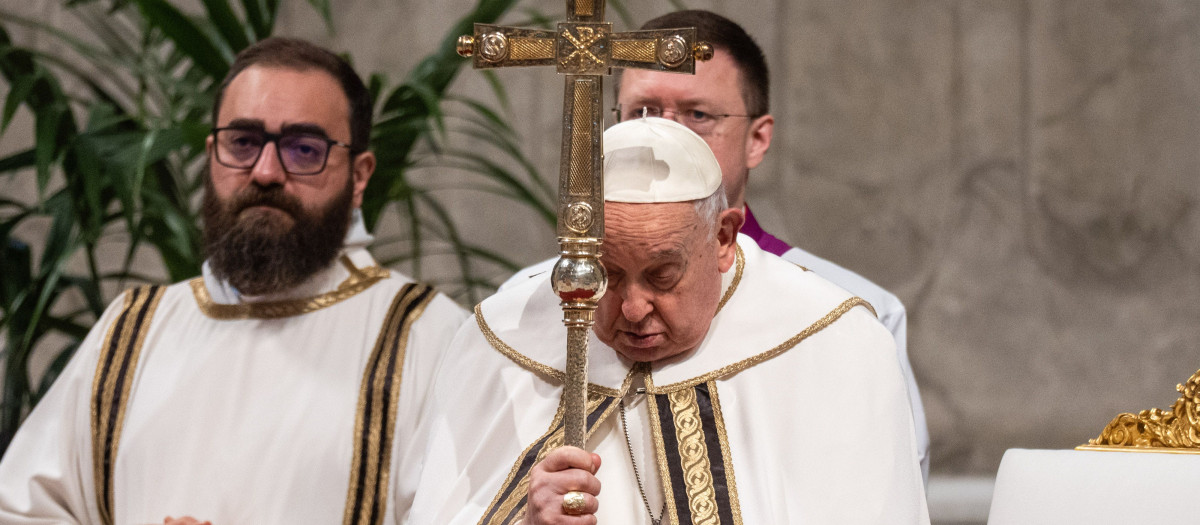 El Papa Francisco, durante la celebración del Miércoles de ceniza