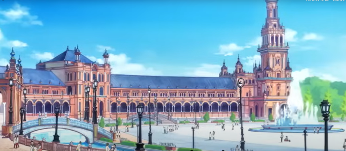 La Plaza de España en una serie de anime japonesa