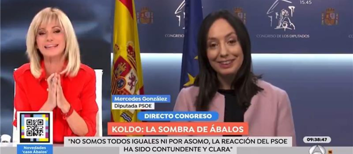 Susana Griso, durante la entrevista a Mercedes González en el programa Espejo Público