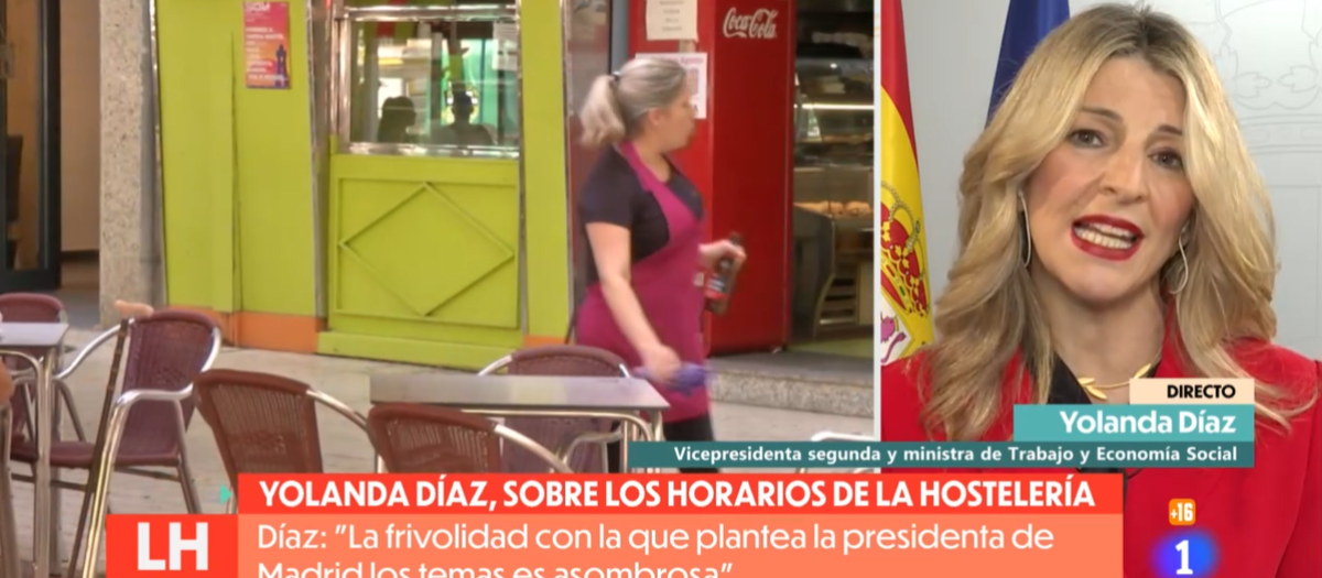 Yolanda Díaz en La Hora de la 1