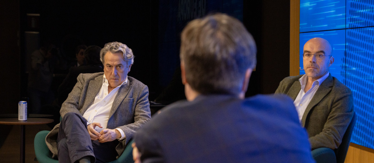 Hermann Tersch y Jorge Buxadé en la presentación del documental El futuro de Europa, de la Fundación Disenso