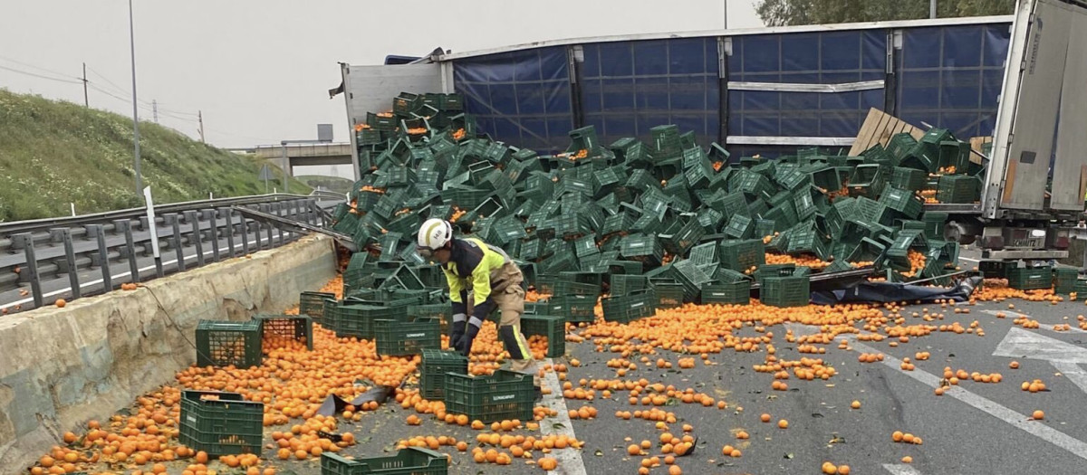 Camión accidentado