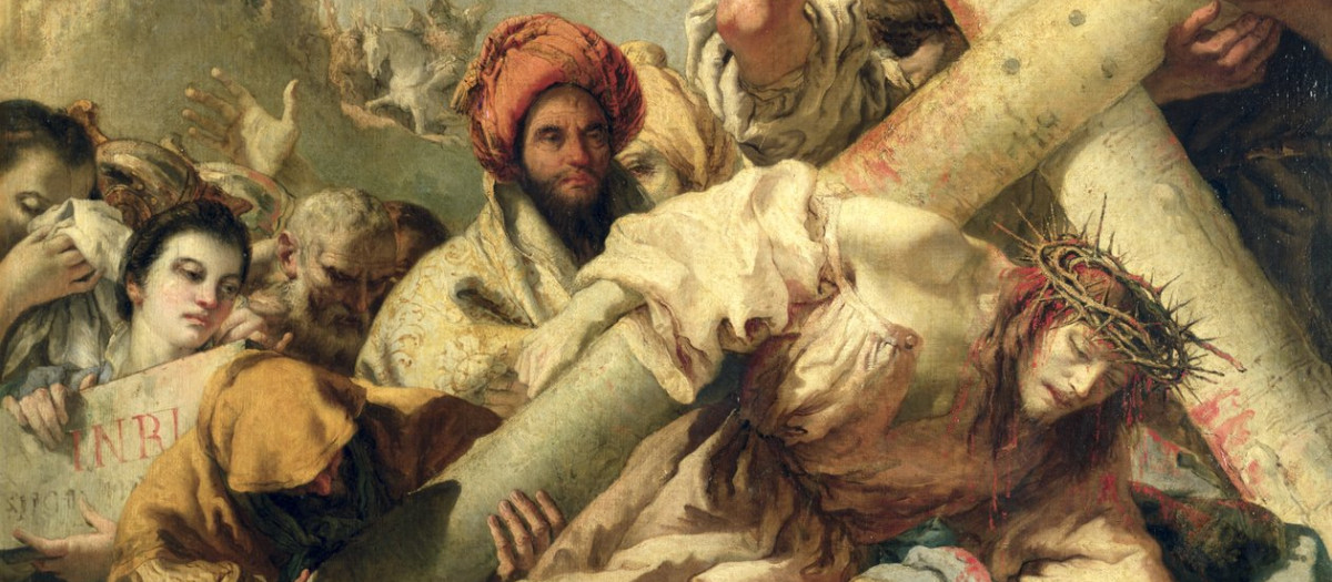 'La caída de Cristo en el camino al Calvario' de Giovanni Domenico Tiepolo