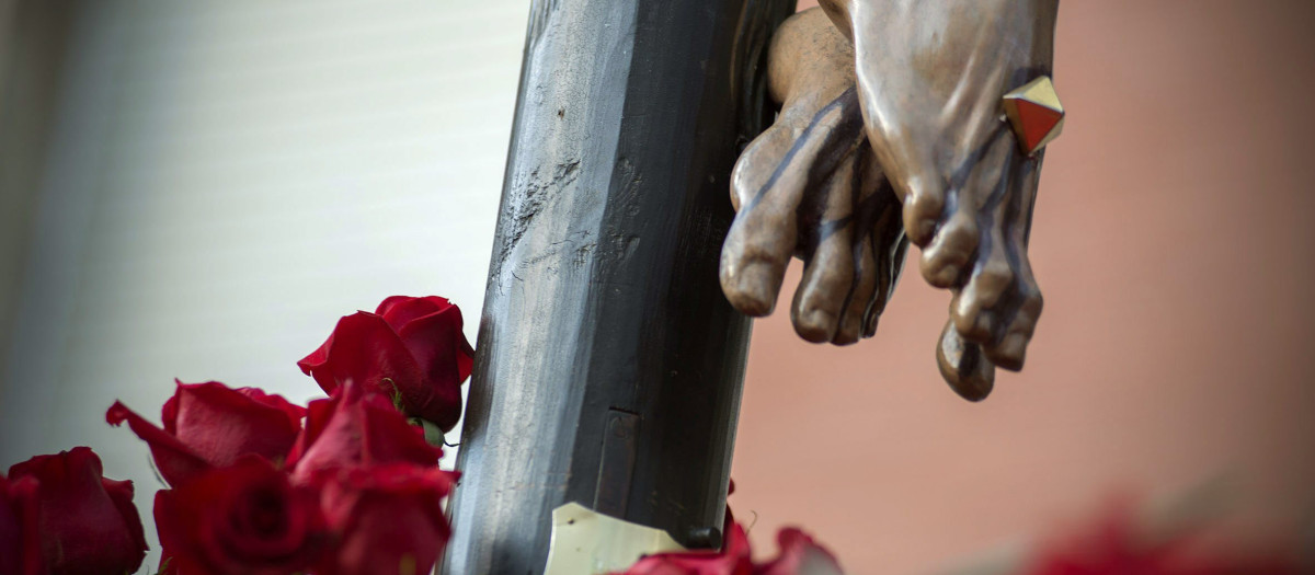 Detalle de la talla del Santísimo Cristo de la Clemencia