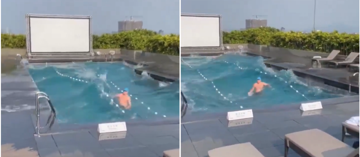 Así se vivió el terremoto de Taiwán desde una piscina