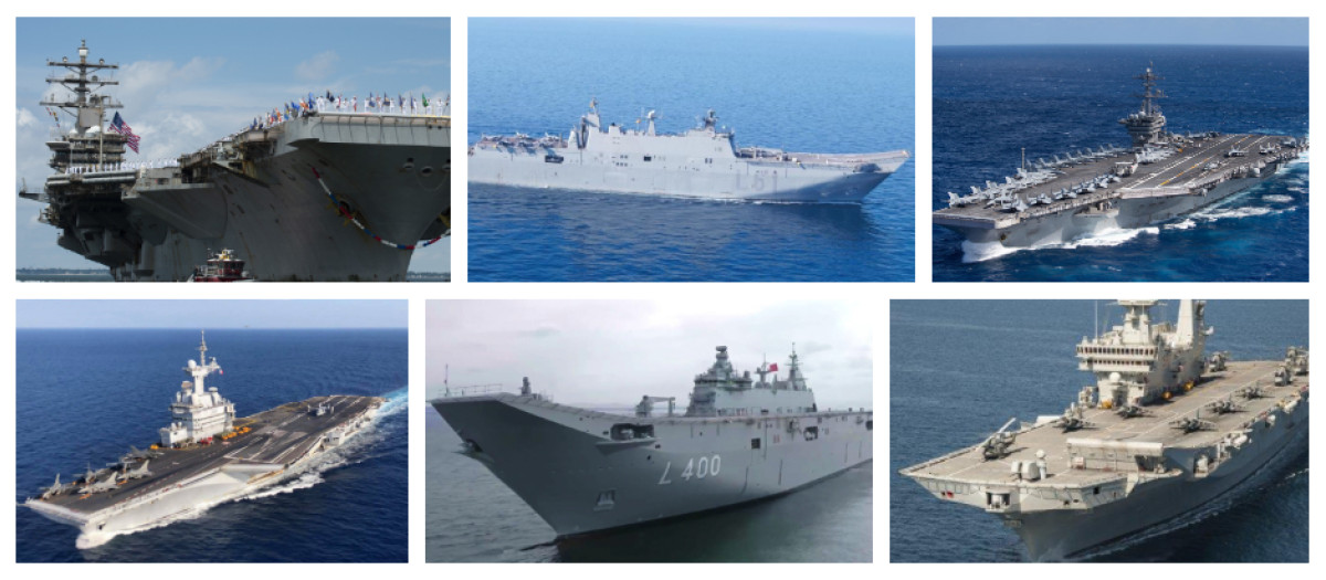 El despliegue de seis portaaviones: Dwight D. Eisenhower y Theodore Roosevelt (EE.UU); el francés Charles de Gaulle, el italiano Cavour; el español LHD Juan Carlos I y el portaaeronaves de la marina turca Anadolu