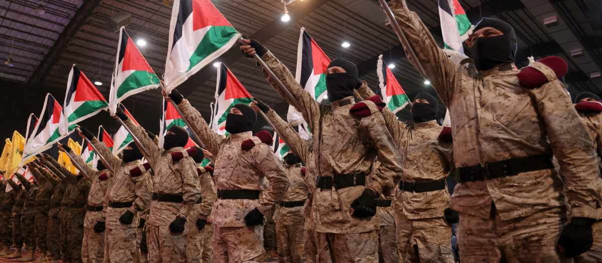 Miembros de Hezbolá durante una reunión en Beirut, Líbano