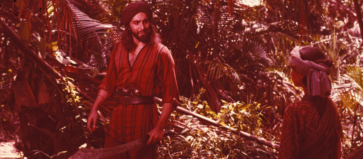 El actor Kabir Bedi en la serie de telivisión Sandokan