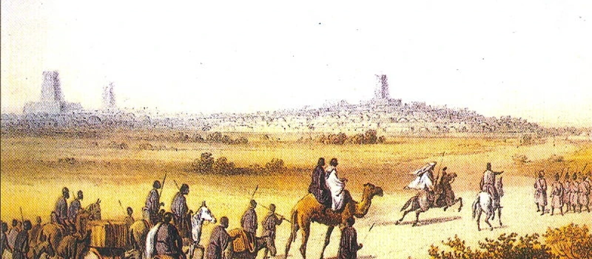 Tombuctú visto desde la distancia por Heinrich Barth, el 7 de septiembre de 1853