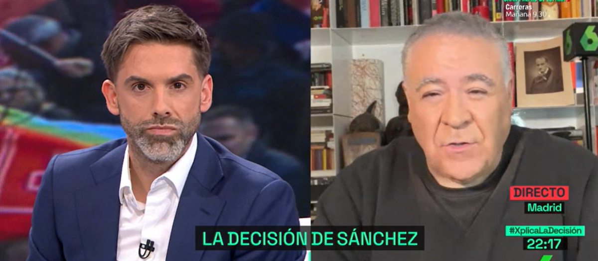 Antonio Ferreras a la derecha, en el programa del sábado en La Sexta