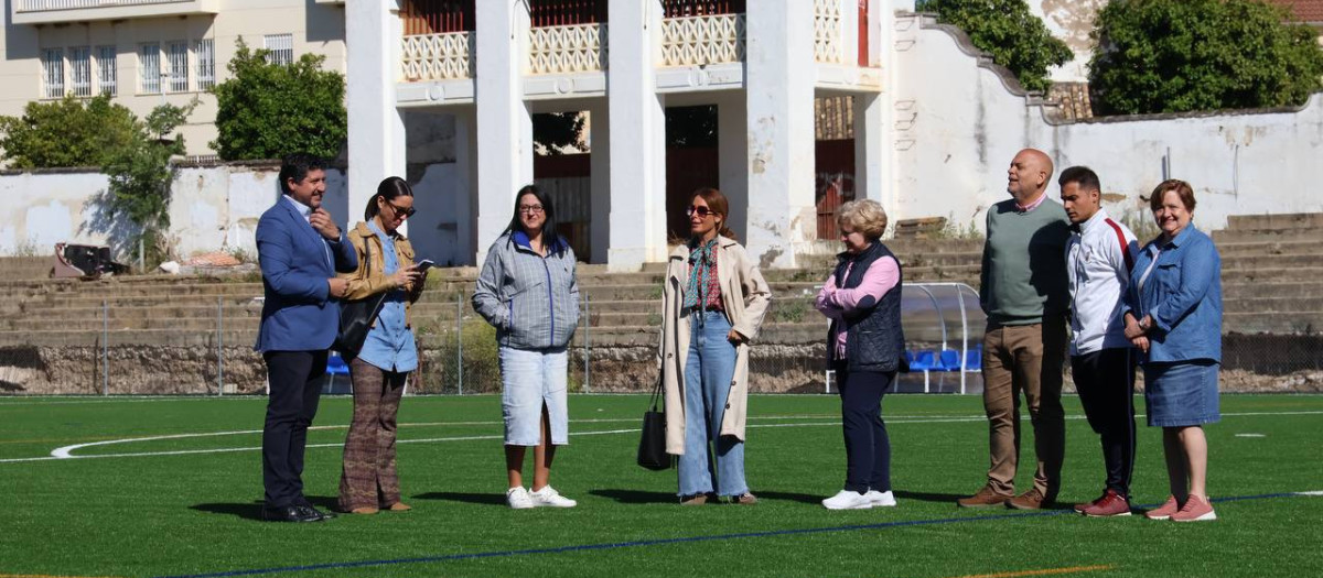 Marián Aguilar, durante su visita al estadio San Eulogio