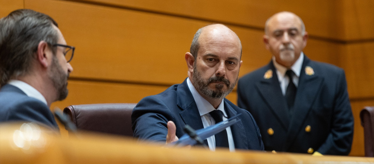 El presidente del Senado, Pedro Rollán, durante un pleno en el Senado