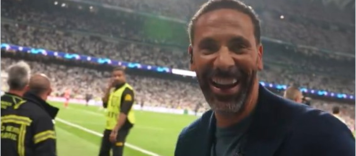 Rio Ferdinand enloqueció con la remontada del Real Madrid en el Bernabéu