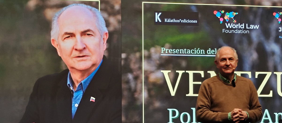 Antonio Ledezma, durante la presentación de su libro, en Madrid