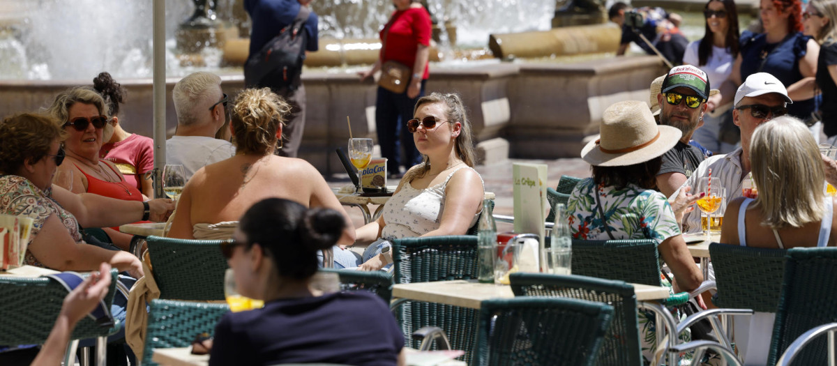 Una terraza en Valencia, la semana pasada