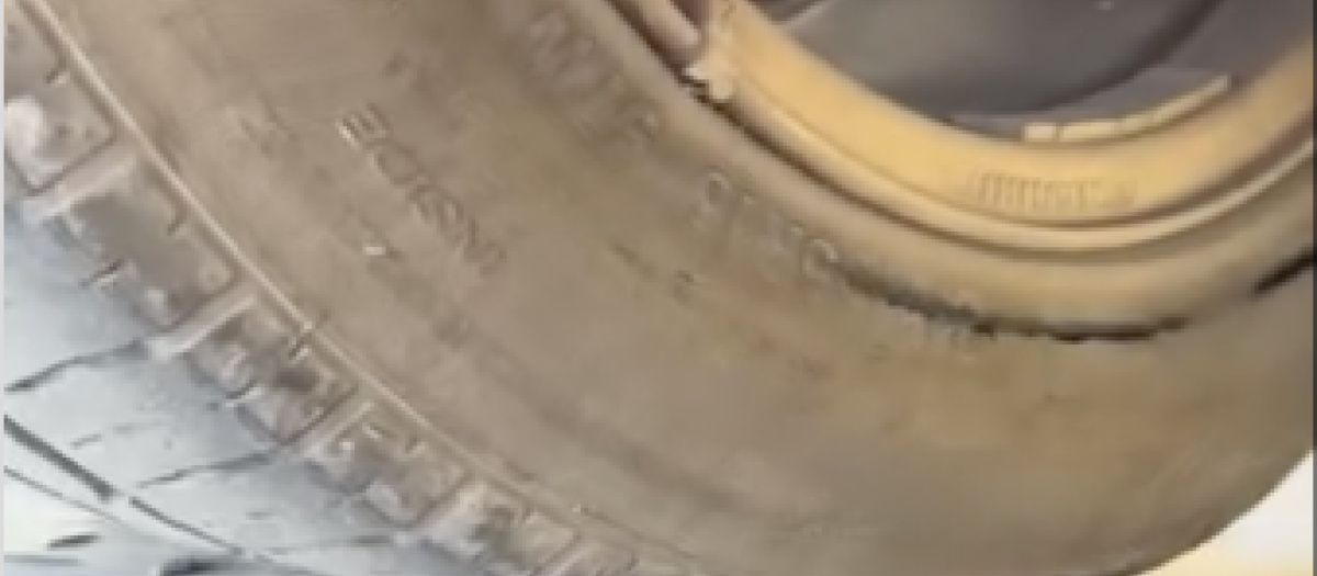Imagen del neumático en la prueba del foso