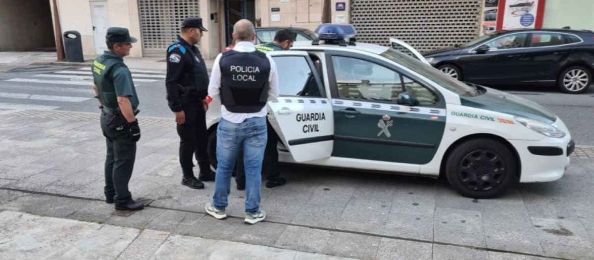 Momento de la detención del presunto secuestrador en Porriño (Pontevedra)