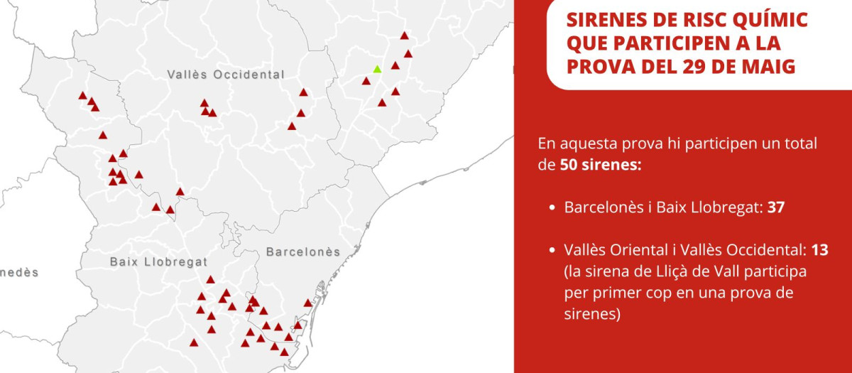 Mapa de Protección Civil con la prueba de sirenas