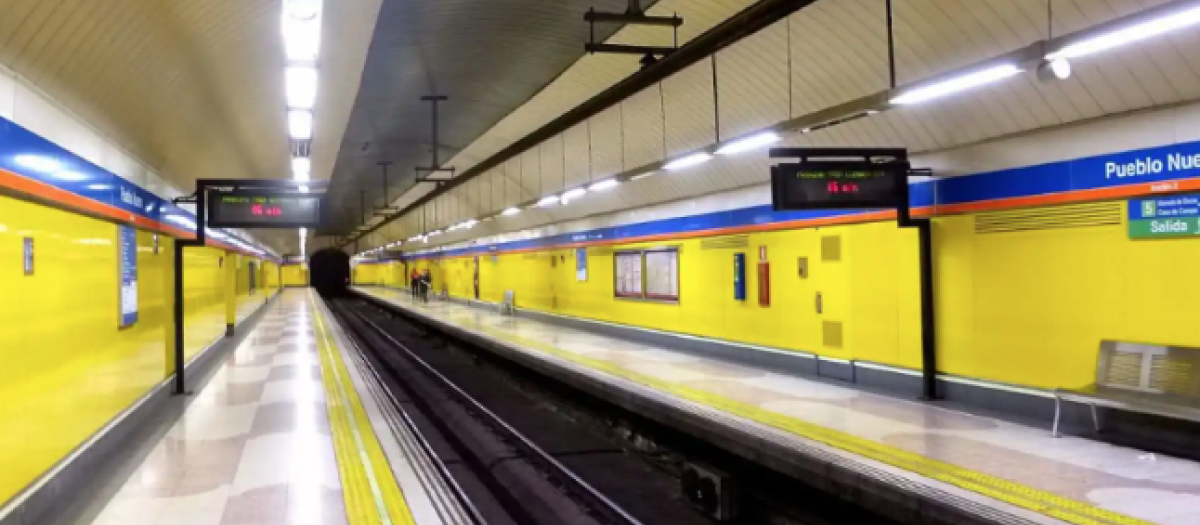 Andén de la estación de Pueblo Nuevo, en Madrid