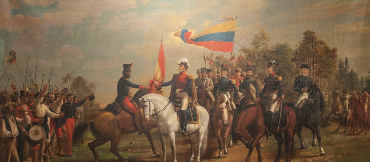 Entrega de la bandera del Numancia al batallón sin nombre por Martín Tovar y Tovar