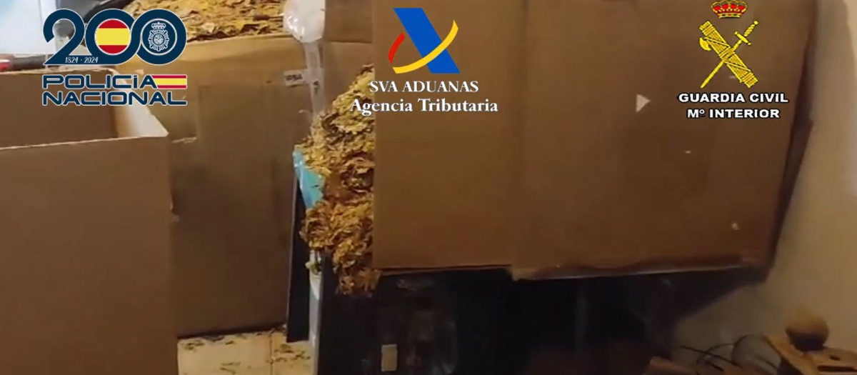 Intervenidas en Andalucía 12 toneladas de material a una red de contrabando de tabaco que defraudó dos millones