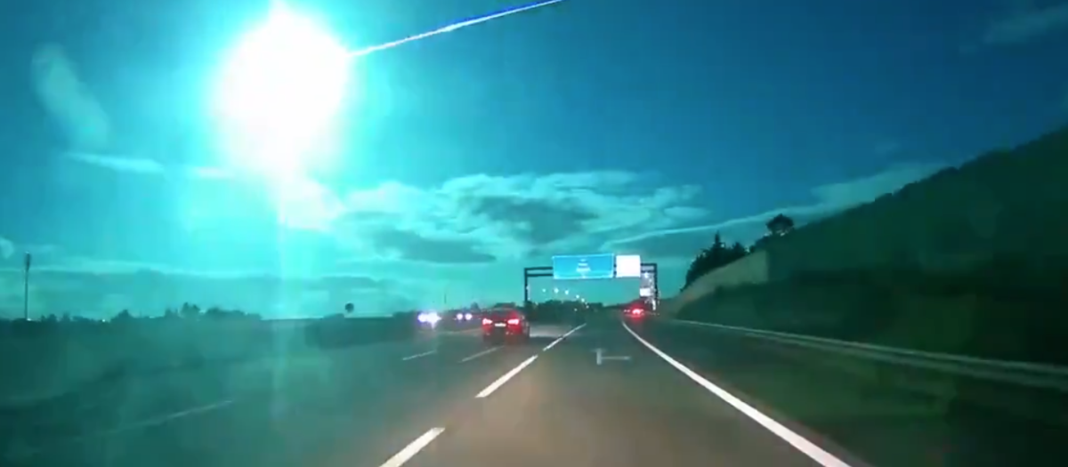 El superbólido, captado desde un coche