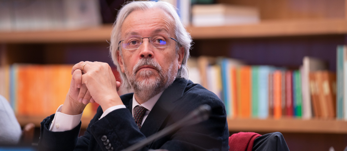 Andrés Betancor, durante su participación en un acto de Fundéu