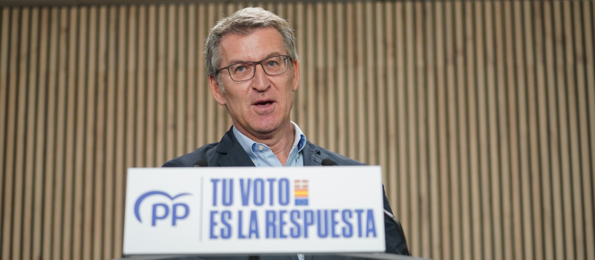 El presidente del PP, Alberto Núñez Feijóo