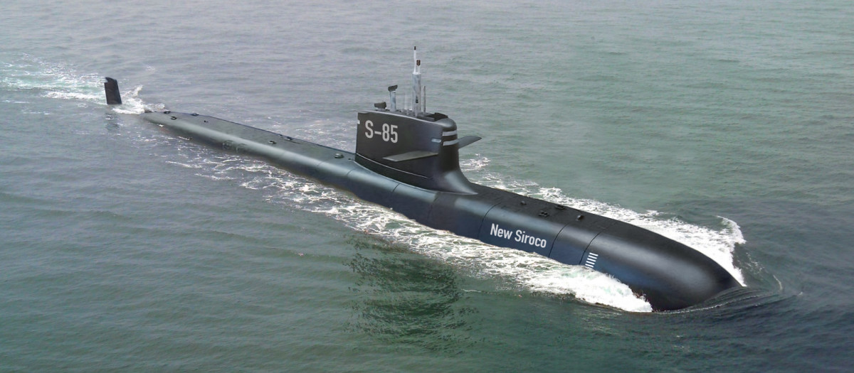 Imagen simulada del inexistente submarino S-85 'New Siroco' de la Armada española