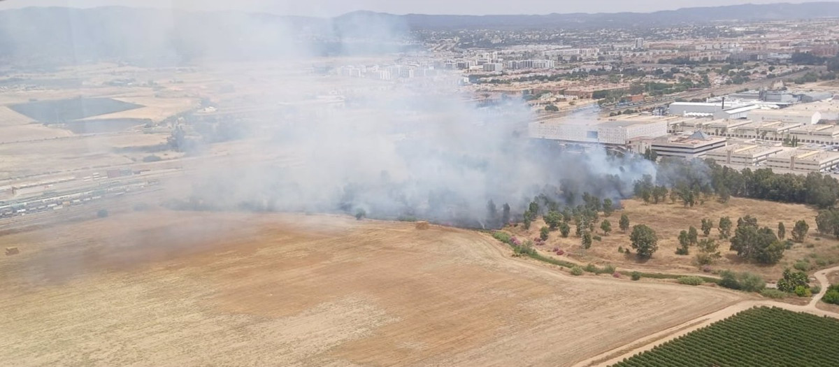 Foto aérea de la zona incendiada