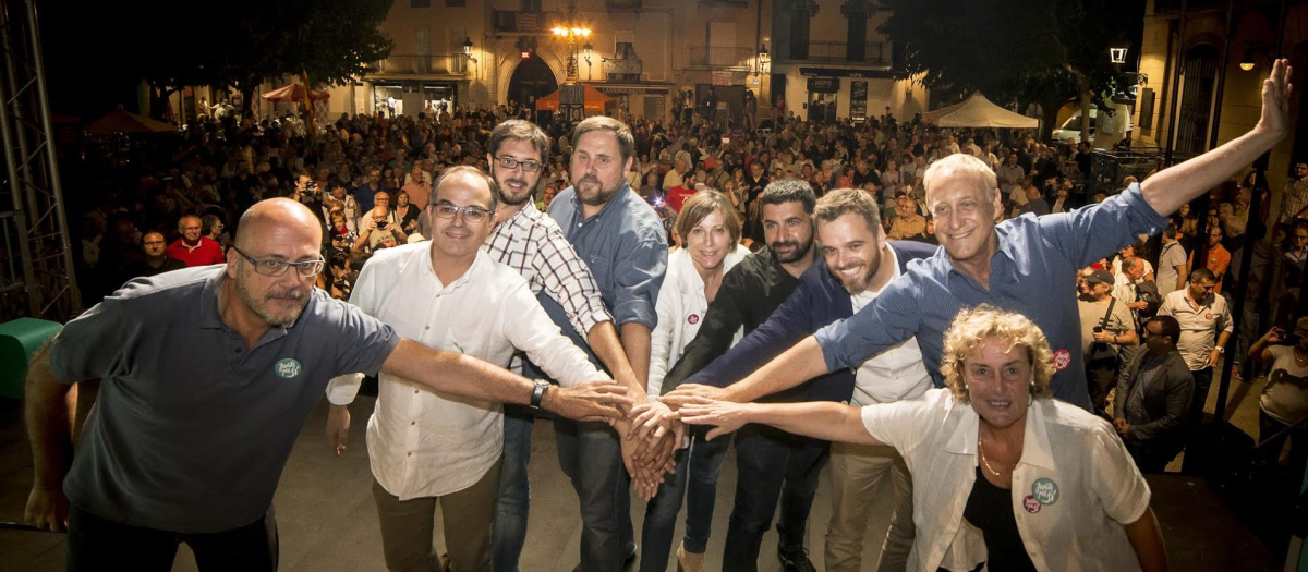 Acto electoral de Junts pel Sí en Mollet, en septiembre de 2015