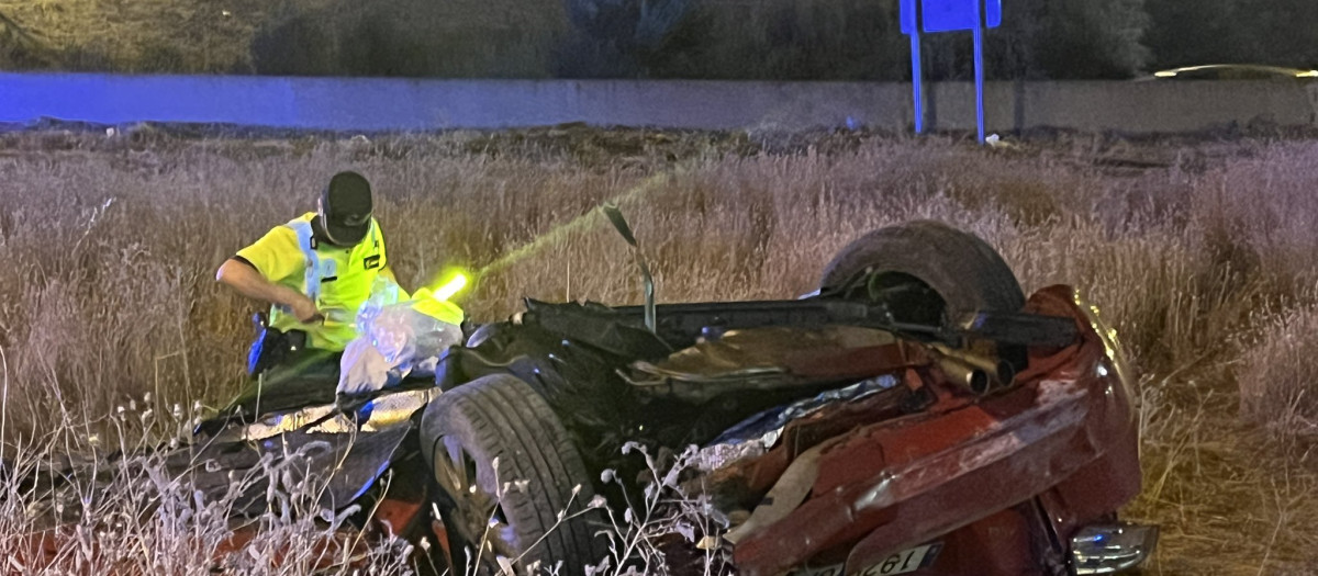 Imagen del accidente de la A-42 en el que han muerto dos personas