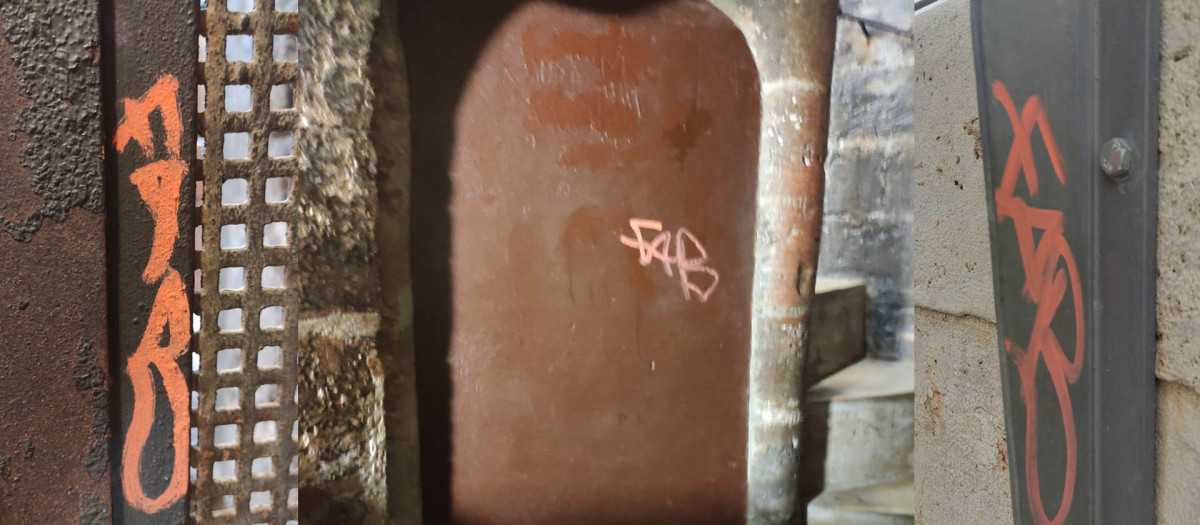 Pintadas realizadas en el Miguelete de la Catedral de Valencia