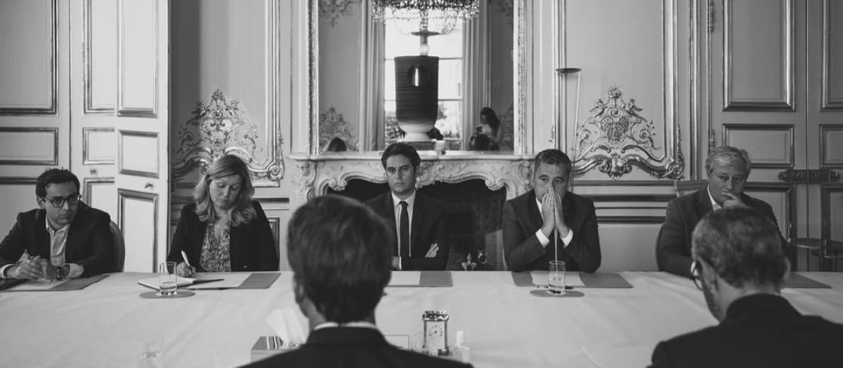 El primer ministro francés, Gabriel Attal, durante una reunión de su gabinete