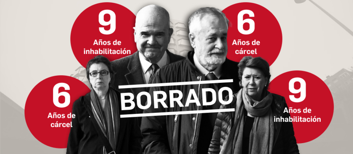 Carmen Martínez Aguayo, Manuel Chávez, José Antonio Griñán y Magdalena Álvarez, condenados por los ERE de Andalucía