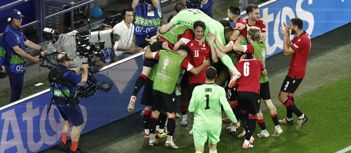 Georgia festeja el segundo gol ante Portugal