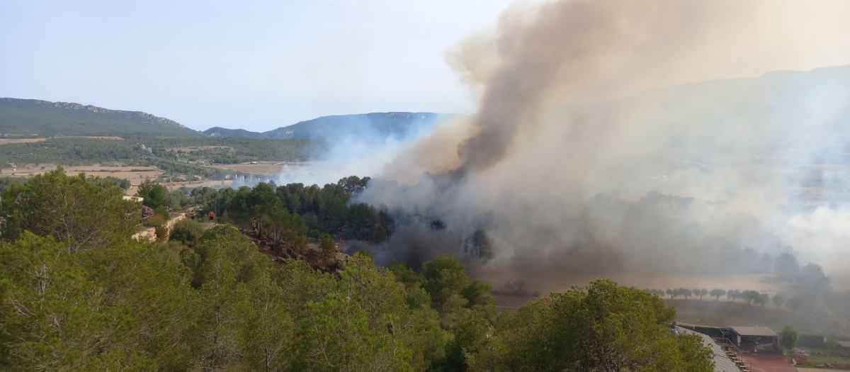 Imagen del incendio de Montblanc (Tarragona)