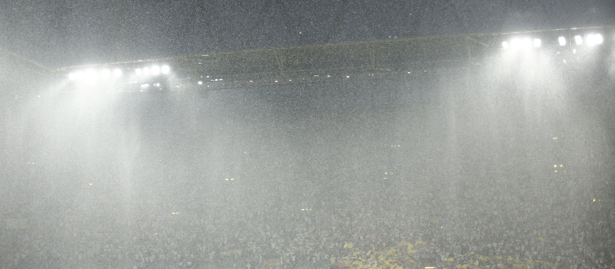 Una gran tormenta obligó a detener el Alemania vs Dinamarca de octavos de final