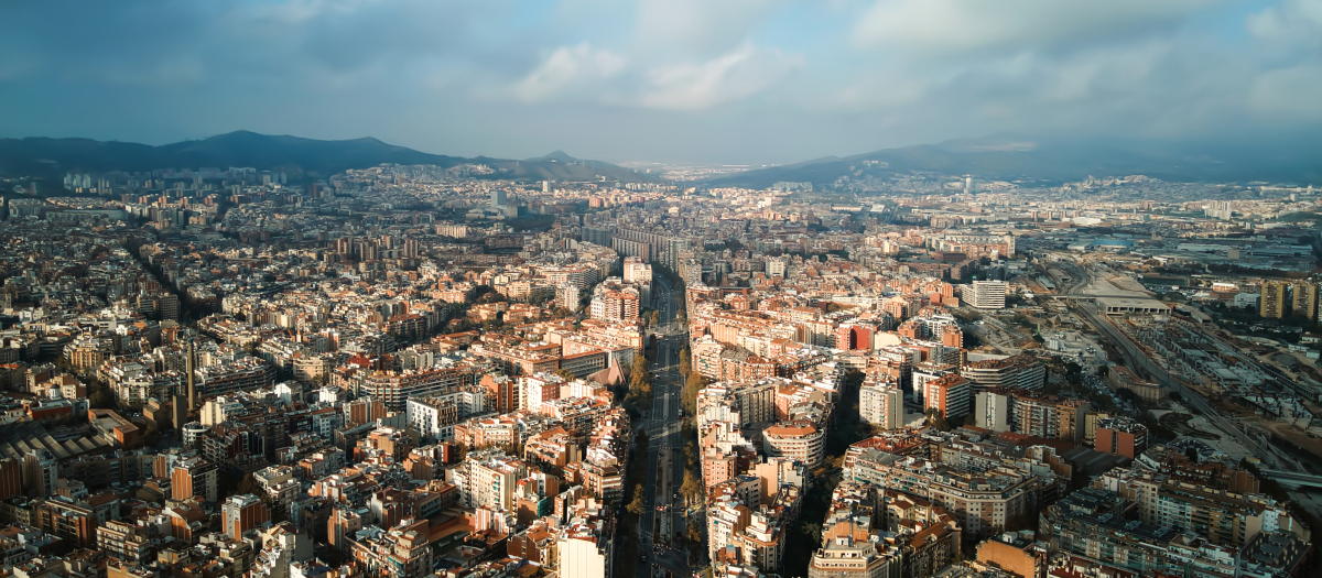 Vista aérea de la ciudad de Barcelona