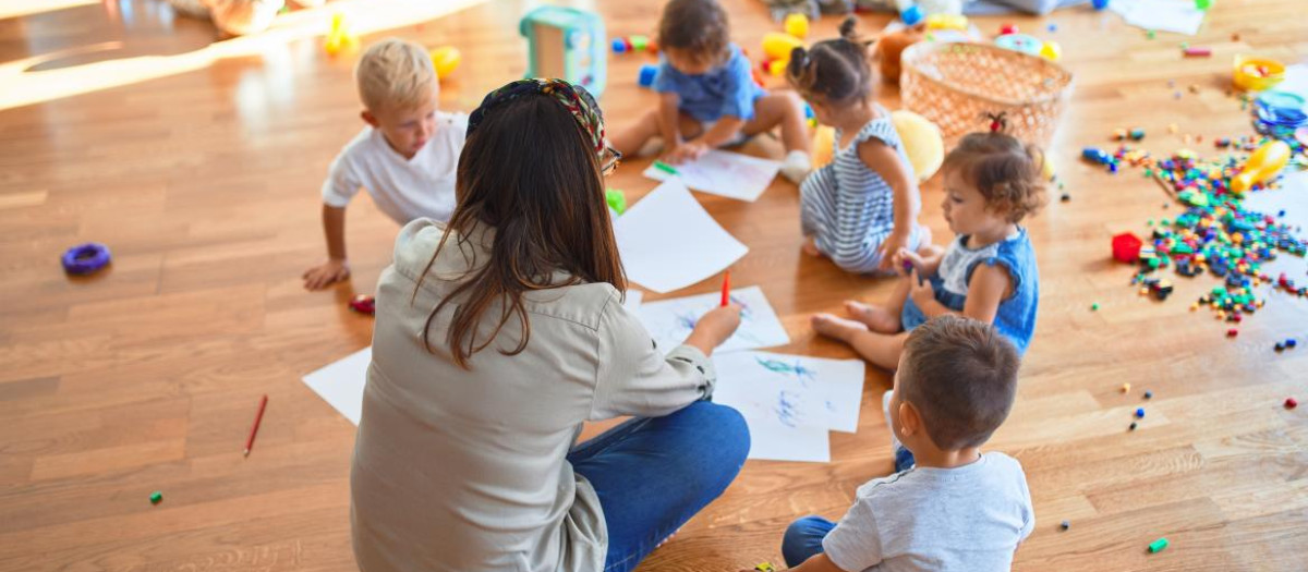 Interior de una escuela infantil en la Comunidad de Madrid